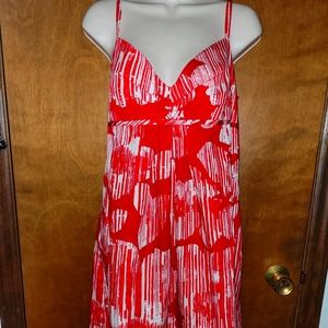Plus Red Printed Summer Dress
